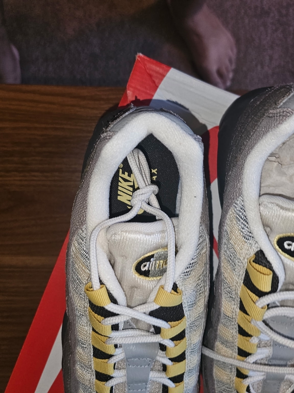 Nike Men’s Brown & Yellow Air Max 95 Sneakers - Picture 2 of 9